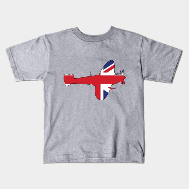 Spitfire (Union Flag) Kids T-Shirt by Wayne Brant Images